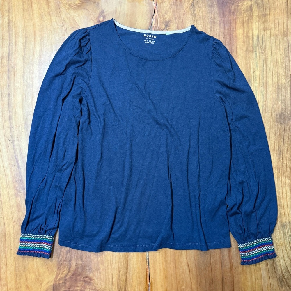 Boden Women's Shirt LOT OF 2 16/18 20/22 Navy Blue Cotton Long sleeve ZZ27